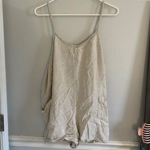 Cream Romper coverall’s with Pockets